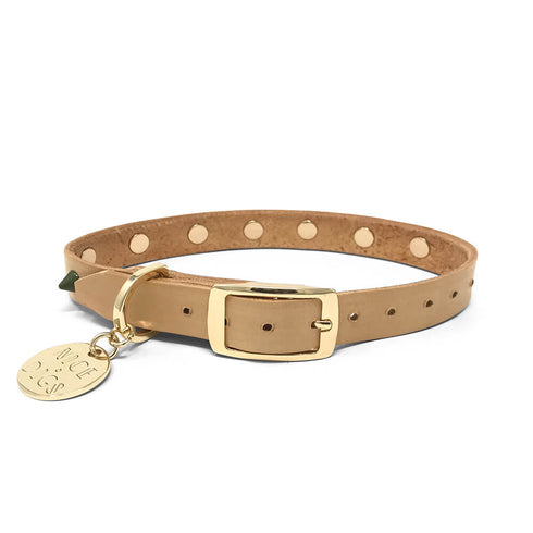 SMOOTH SPIKE LEATHER DOG COLLAR
