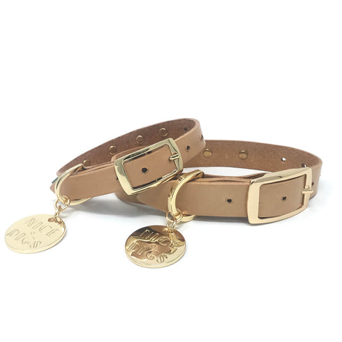 SMOOTH SPIKE LEATHER DOG COLLAR