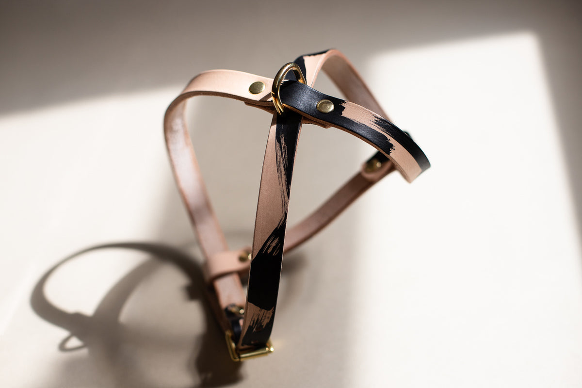 CROSS LEATHER HARNESS / INK COLLECTION / BRUSH – DOG WEMBLEY